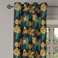 thumbnail image 3 of Ambesonne Peacock Grommet Curtain, Exotic Bird Curlicue Boho, 50"x63", Dark Teal and Marigold, 3 of 5
