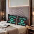 thumbnail image 2 of Set of 2 Vintage & Retro Throw Pillow Covers 18x18in - Bold Teal Text on Black Background for Couch Bed Car, 2 of 8