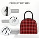 thumbnail image 4 of Balery Buffalo Plaid Red Black Bolsa de Almuerzo para Mujeres, Caja de Almuerzo, Bolsa de Almuerzo Pequeña Impermeable, Tote de Almuerzo Reutilizable con Gran Capacidad, 4 of 6