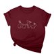 thumbnail image 1 of Tops de Cuello Alto para las Mujeres Amante Impreso Camiseta Cuello Redondo Manga Corta, Poliéster Spandex, 1 of 7
