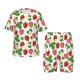 thumbnail image 1 of Fotbe Strawberry Pijama Estampada de 2 Piezas para Niños – Ropa de Dormir de Manga Corta Cómoda para Niños y Niñas, Camiseta y Shorts de Algodón-Small, 1 of 6