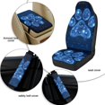 thumbnail image 6 of Xixirimido Car Seat Covers Front Seats Only with Belt Covers Armrest Box Cover 5Pcs Set for SUV Sedan Van Truck PU Leather Seat Protector Automotive Accessories, Blue Paw Galaxy, 6 of 8