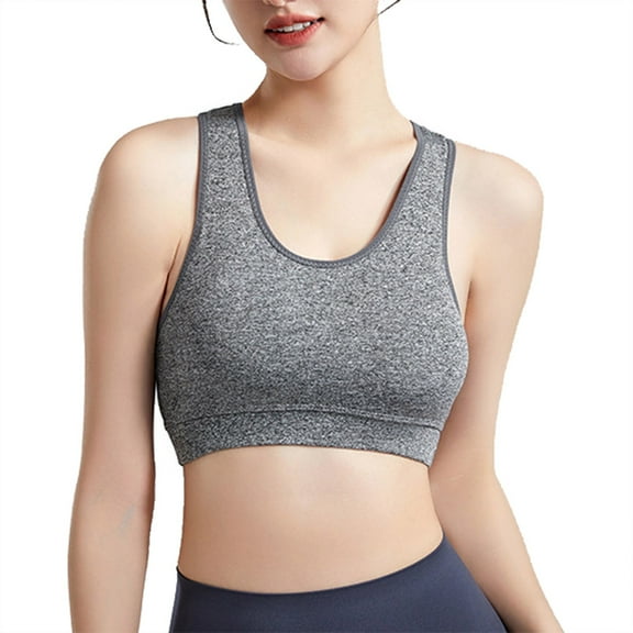 Bralettes for Women Women's Solid Color Fashion Proof Running Back Yoga Vest High Strength No Underwire Pack of Bras for Women Push up Small Sports Bra Womens Bra Pack Sports with Cups The Run Gray S