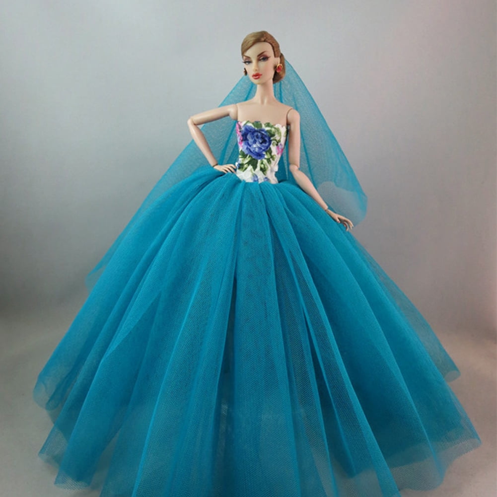 Bingirl Elegant Evening Wear Princess Large Tailed Wedding Dress Noble Party Gown doll Outfit Best Gift Walmart