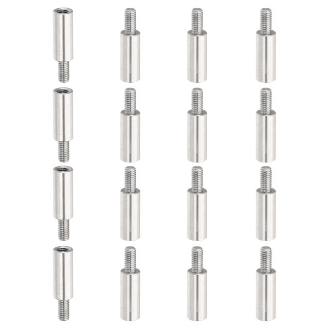 Tornillos de Extensión de Álbum de 18x5mm, 16 Piezas de Reemplazos de Poste de Acero Inoxidable para Encuadernación de Álbum de Fotos Recargable