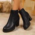 thumbnail image 2 of Mepaouo Women's Ankle Boots Chunky Heeled Short Dress Booties Side Zipper Fall Winter Pumps Shoes, 2 of 8