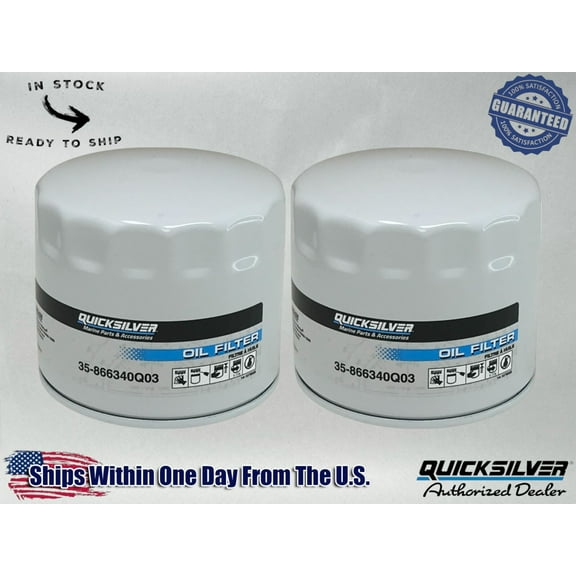 Quicksilver Genuine OEM Authentic Oil Filters 35-866340Q03 2 Pack