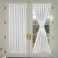 thumbnail image 2 of DONGPAI Blackout French Door Curtain with Spring Tension Rods, Rod Pocket Thermal Insulated Privacy Door Curtain Window Drapery, 24''x 40'', White, 1 Panel, 2 of 8