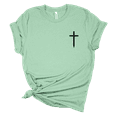 thumbnail image 2 of Womens Christian Tshirt Say His Name Jesus Alpha and Omega Back Design Christian T-shirt Graphic Tee-MInt-large, 2 of 4