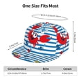 thumbnail image 6 of Uemuo Red Funny Crab on Blue Stripe Pattern Women's Baseball Cap,Straight Brim Hat,Golf Dad Hat,Travel Hat,Sun Protection Cap,Everyday Accessory, 6 of 9