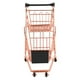 thumbnail image 2 of 2X Mini Modelo Carrito de Compras de Doble Capa Carro de Supermercado de Hierro Forjado Cesta de Almacenamiento Oro Rosa de Metal Oro Rosa, 2 of 8