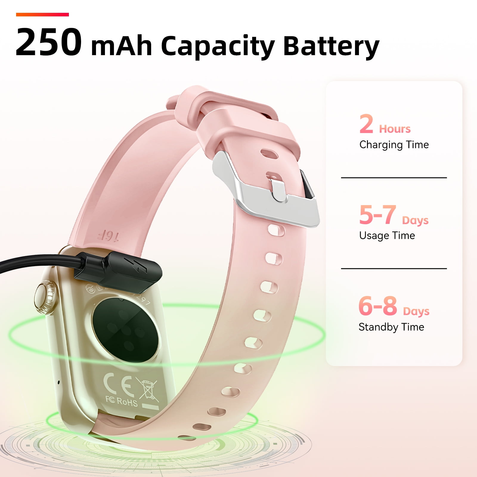 Pakrys QS50 Smart Watch for Women with 1.47” Full Touch Screen Smartwatch with Bluetooth Call 100+ Sports Modes Fitness Tracker with IP68 Waterproof for iOS Android