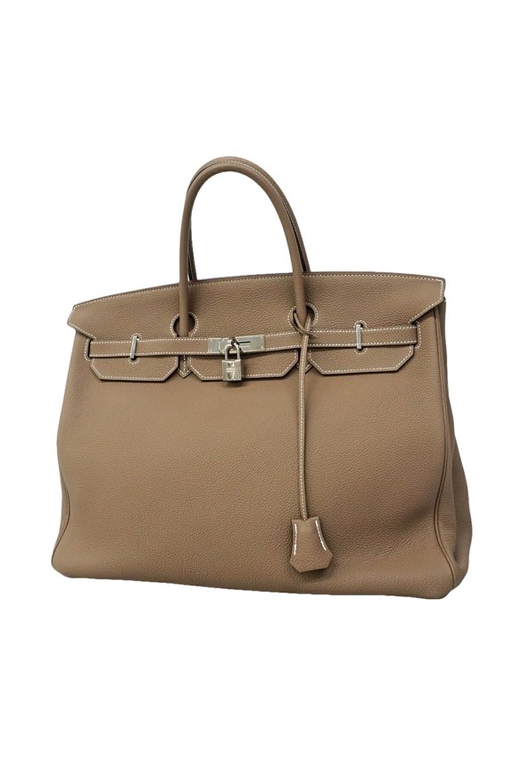 Pre-Owned Hermes Birkin 40 Togo Etoupe Handbag, U Stamp, Men's