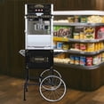 thumbnail image 5 of 63.39×30.51×20.27 Inch Antique Style Wheeled Popcorn Machine Cart, 3-Switch Control & Tempered Glass, Stainless Steel Popcorn Popper with Storage Cabinet for Home Theater Party Business Events Black, 5 of 5