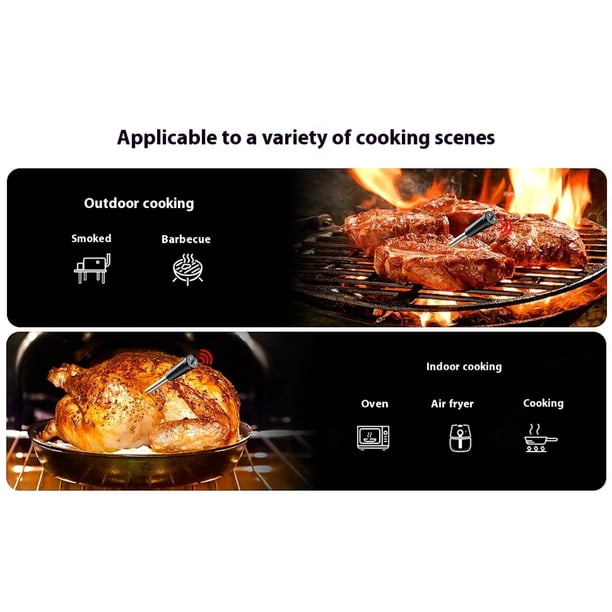 Inkbird Thermomètre à viande sans fil WiFi 2,4 G et Bluetooth 5.4 91 m Thermomètre de four et barbecue