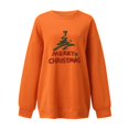 thumbnail image 2 of Gibobby Sudaderas de Navidad para mujer Sudadera con capucha estampada navideña holgada para mujer con mangas hasta los hombros(Naranja,CH), 2 of 3