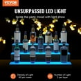 thumbnail image 2 of VEVOR LED Lighted Liquor Bottle Display, 3 Tiers 30 Inches, Illuminated Home Bar Shelf with RF Remote & App Control 7 Static Colors 1-4 H Timing, Acrylic Drinks Lighting Shelf for Holding 24 Bottles, 2 of 9