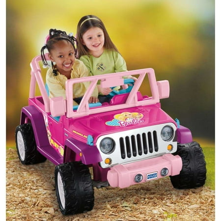 Power Wheels Barbie Jammin' Jeep Wrangler 12-Volt Battery-Powered Ride-On, Pink