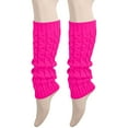 thumbnail image 5 of Ankle Socks - Retro Knitted Leg Warmers Crochet Long Boot Socks Christmas Thickened Warm Socks for Women Adult Party Dance Yoga, Socks for Women,Color: Hot Pink Size: One Size, 5 of 5