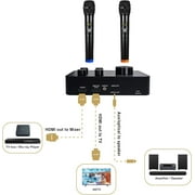 Sound Town Wireless Microphone Karaoke Mixer System with HD Audio Return Channel, Optical, AUX, Bluetooth - Supports Smart TV, Media Box, Sound Bar (SWM15-PRO)