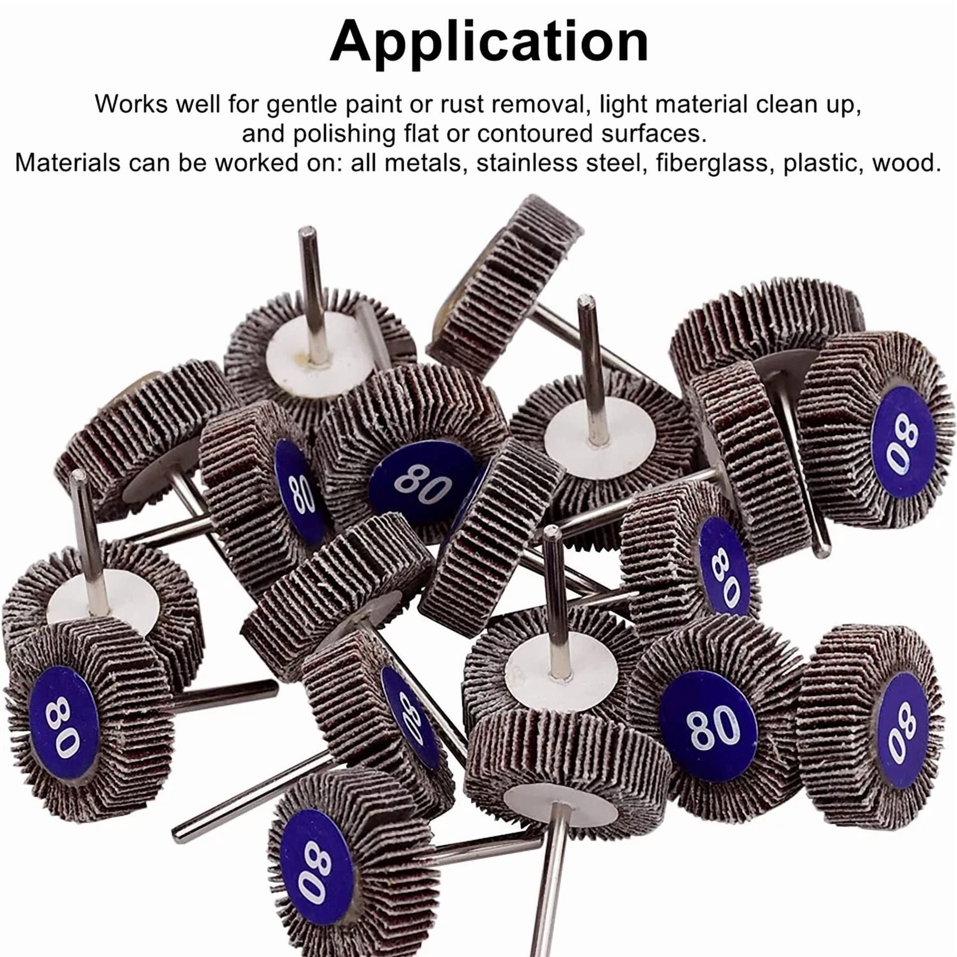CIRCLE- 10X Flap Wheel For Dremel Rotary Tool 80 Grit Paint Rust Sanding Polishing Disc