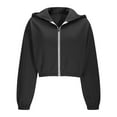thumbnail image 4 of Mgmyaa Women's Zip Up Hoodie Long Sleeve Oversized Solid Color Fall Winter Hooded Jacket Casual Loose Fit Sweatshirt Top, 4 of 7