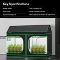thumbnail image 3 of VIVOSUN R846 4x8 Grow Tent, 96"x48"x72" Roof Cube Tent with Observation Window and Floor Tray for Hydroponics Indoor Plant for VS4000/VSF4300, 3 of 8