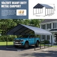 thumbnail image 6 of 10x20 FT Heavy Duty Metal Carport - Galvanized Steel Frame & Roof, All-Weather & Snow Load Protection for Cars, SUVs, Trucks, RVs, Boats, UV Resistant, Rust-Resistant, Snow-Resistant Portable Shelter, 6 of 7