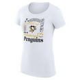 thumbnail image 2 of Women's G-III 4Her by Carl Banks White Pittsburgh Penguins Super-Slim Fit Lightweight Collage Team Graphic T-Shirt, 2 of 3