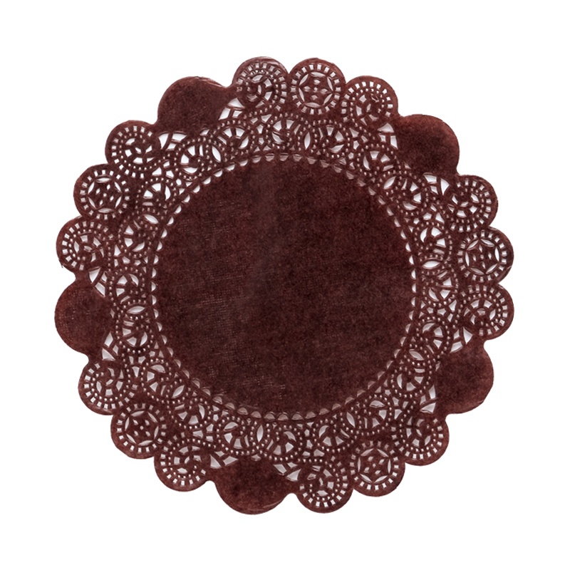 250ea 6" Brown Glassine Paper Doilies by Paper Mart