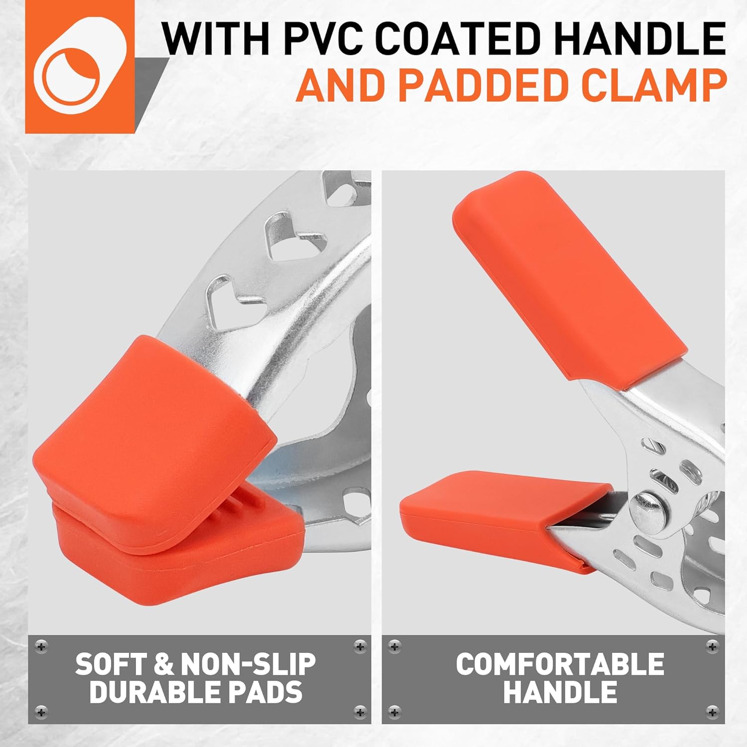 4-Piece 8" inch Spring Clamp, Heavy Duty Metal Clamps, 3.4"-inch Jaw opening Orange 8