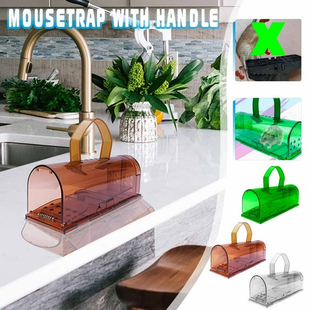 Xihbxyly Trampa para Ratones, Diseño Seguro y Humano, Sistema de Fácil Liberación, Reutilizable, para Uso En Interiores y Exteriores, Eficaz para Atrapar Roedores, Apta para Mascotas, Tamaño Compacto