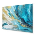 thumbnail image 2 of Designart "Infused Marble in Turquoise and Gold III" Fractals Metal Art Print, 2 of 5