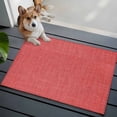 thumbnail image 4 of Coral Red Area Rugs 2x3 for Living Room, Farmhouse Burlap Solid Red Color Modern Linen Texture Non Slip Washable Rug Runner, Low Pile Indoor Floor Carpet Mat Bathroom Rugs for Bedroom, Kids Room, 4 of 9