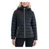 MICHAEL KORS Womens Black Pocketed Zippered Hooded Puffer Winter Jacket Coat Petites PXXS