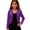 Purple, variant on Elegant Girls Satin Short Jacket with Print, Long Sleeve Bolero Shrug for Formal Party Wear Dressy Cardigan Outerwear
