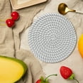 thumbnail image 4 of Round Woven Placemats Set of 4, Natural Cotton Rope Place Mats 7.1inches Boho Tablemats, Non-Slip Heat Resistant Hand Woven Chargers Plate for Dining Table, 4 of 7