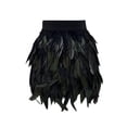 thumbnail image 3 of Womens Faux Feather A Line Mini Skirt with Bold Colors and Fluffy Texture for Women Who Love To Stand Out Black L, 3 of 4