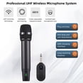 thumbnail image 3 of Professional UHF Wireless Microphone System with Handheld Cordless Microphone & Receiver Rechargeable Mic 16 Channels for Video Live Broadcast Interview Singing Party, 3 of 6