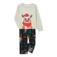 thumbnail image 4 of Elippeo Family Leisure Clothes Set Christmas Reindeer Print Long Sleeve Tops + Pants/ Romper Loungewear Set, 4 of 10