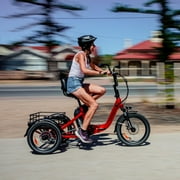 Addmotor Electric Trike for Adults, 750W, Folding Electric Tricycle, 48V 20Ah, 90MI, 380lbs, 3 Wheel Electric Bikes, Step Through Etrike, Parking Brake, Rear Motor & Differential, E-310 Plus Green