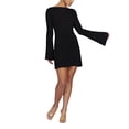 thumbnail image 1 of Faithtur Robe Mini d'Automne pour Femmes Manches Longues Dos Ouvert Contraste/couleur Unie Robe Pull Décontractée, 1 of 4