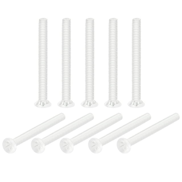 Unique Bargains M2x20mm Plastic Phillips Machine Screws, PC Flat Head Machine Bolts 25 Pack