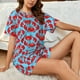 thumbnail image 4 of Fotbe Cartoon Crabs Conjunto de Pijama Estampado para Mujer, 2 Piezas, Ropa de Dormir con Camiseta de Manga Corta y Shorts Suaves-Medium, 4 of 6