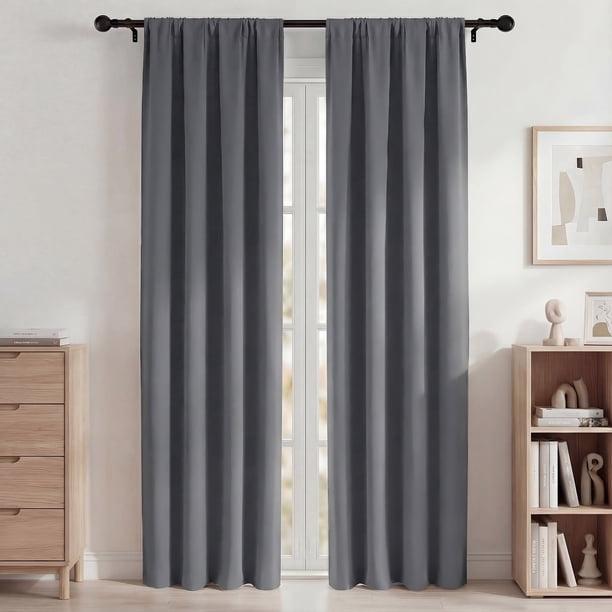 Blackout Cortinas, Cortinas Oscurecedoras de Habitación 42x84in Juego de 2 Paneles, Cortinas Blackout con Bolsillo para Barra para Recámara y Sala de Estar, Cortinas de Ventana con Aislamiento Térmic