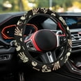 thumbnail image 4 of Yuyamidu Skull Steering Wheel Cover for Car Sedan Winter Steering Wheel Case Warm Steering Wheel Accessories Women Men Auto Steering Wheel Decorations, 4 of 7