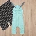 thumbnail image 6 of Letdown Unisex Baby Short Sleeve Hooded Romper, Easter Bunny C_ostume Solid Color Cotton Coverall Zipper Up One_Piece Jumpsuit Pants, 6 of 7
