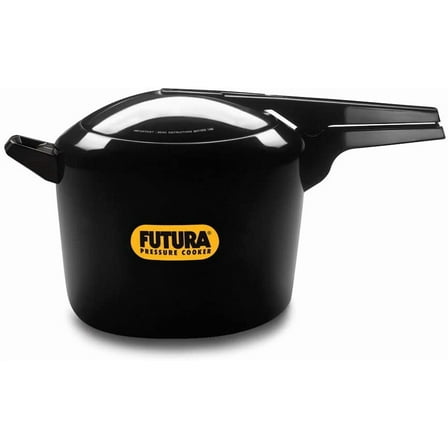 EnjinZZ Futura 9 Litre Pressure Cooker, Hard Anodised Pressure Cooker, Big Cooker, Black (FP90)