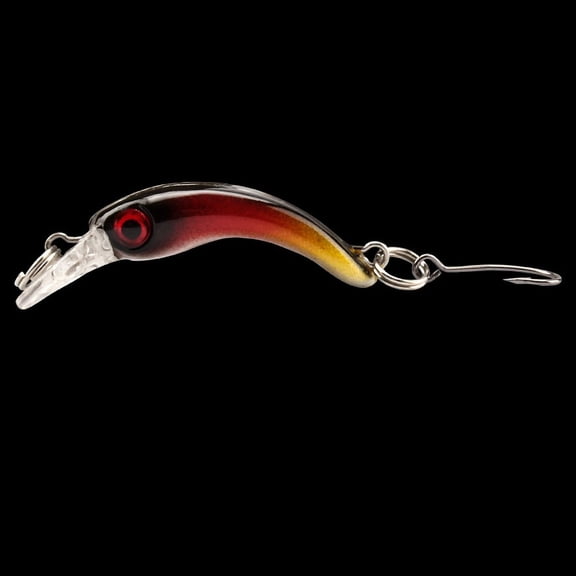 2PC Fishing Lures Jigs 1.5g Small Minnow Lure Micro Bait Mini Bow Single Hook Lure Fake Bait Rock Craw Micro Casting Type