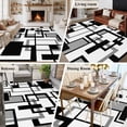 thumbnail image 6 of 5x8 Washable Area Rug, Geometric Black Non-Slip Large Rectangle Rug for Living Room Dining Room, White and Gray Line Indoor Floor Mat for Home Decor, 6 of 9
